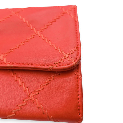 Ultimate Stitch Orange Wallet on Chain in Lambskin, Silver hardware