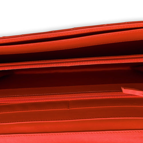Ultimate Stitch  Orange Wallet on Chain in Lambskin Silver hardware SL2509-15541 5