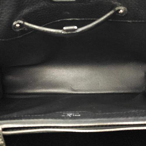 Capucines Black Crossbody in Python Leather, Silver hardware