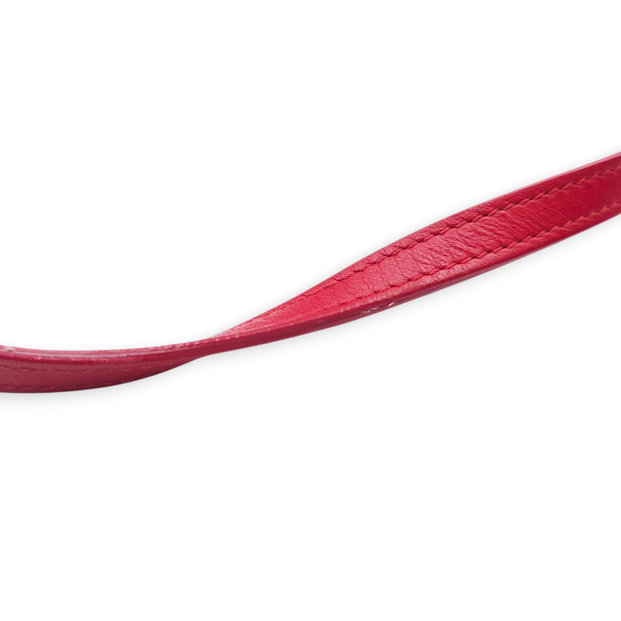 Trio Red Pouch with Strap in Calfskin, Gold hardware