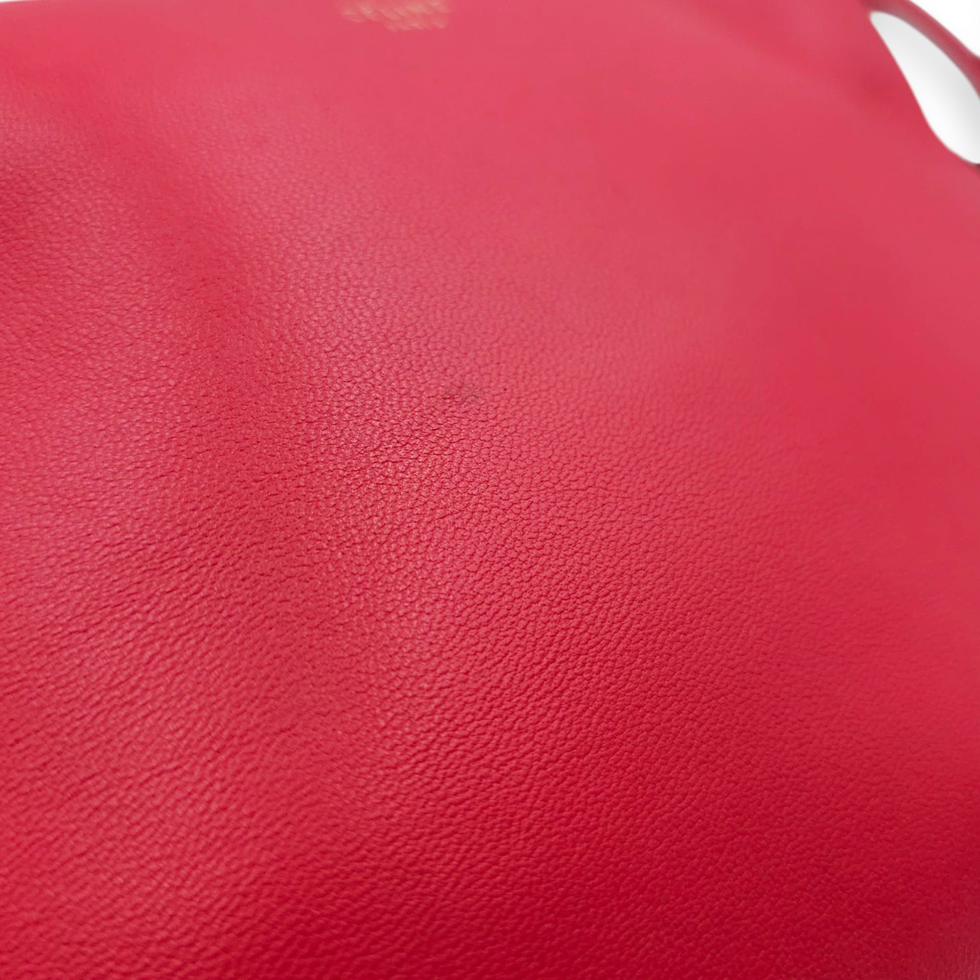 Trio Red Pouch with Strap in Calfskin, Gold hardware