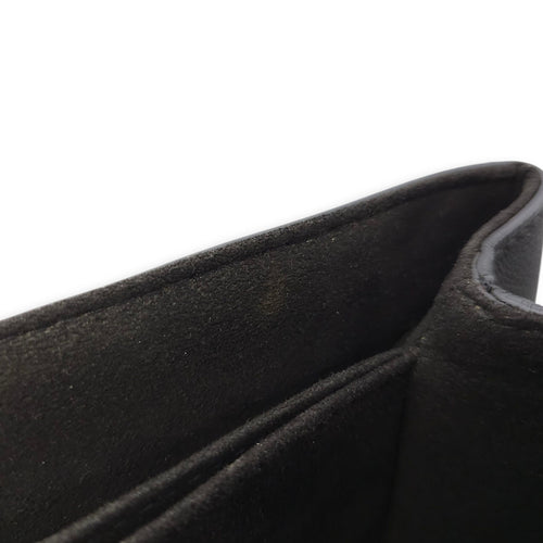 MyLockMe Black Crossbody Bag in Calfskin, Silver hardware