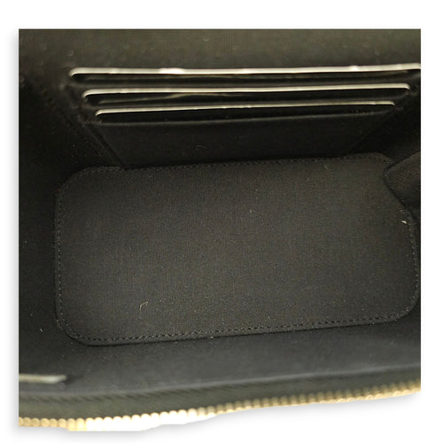 CC Black/Brown Vanity Case in Raffia Jute Thread, Silver hardware