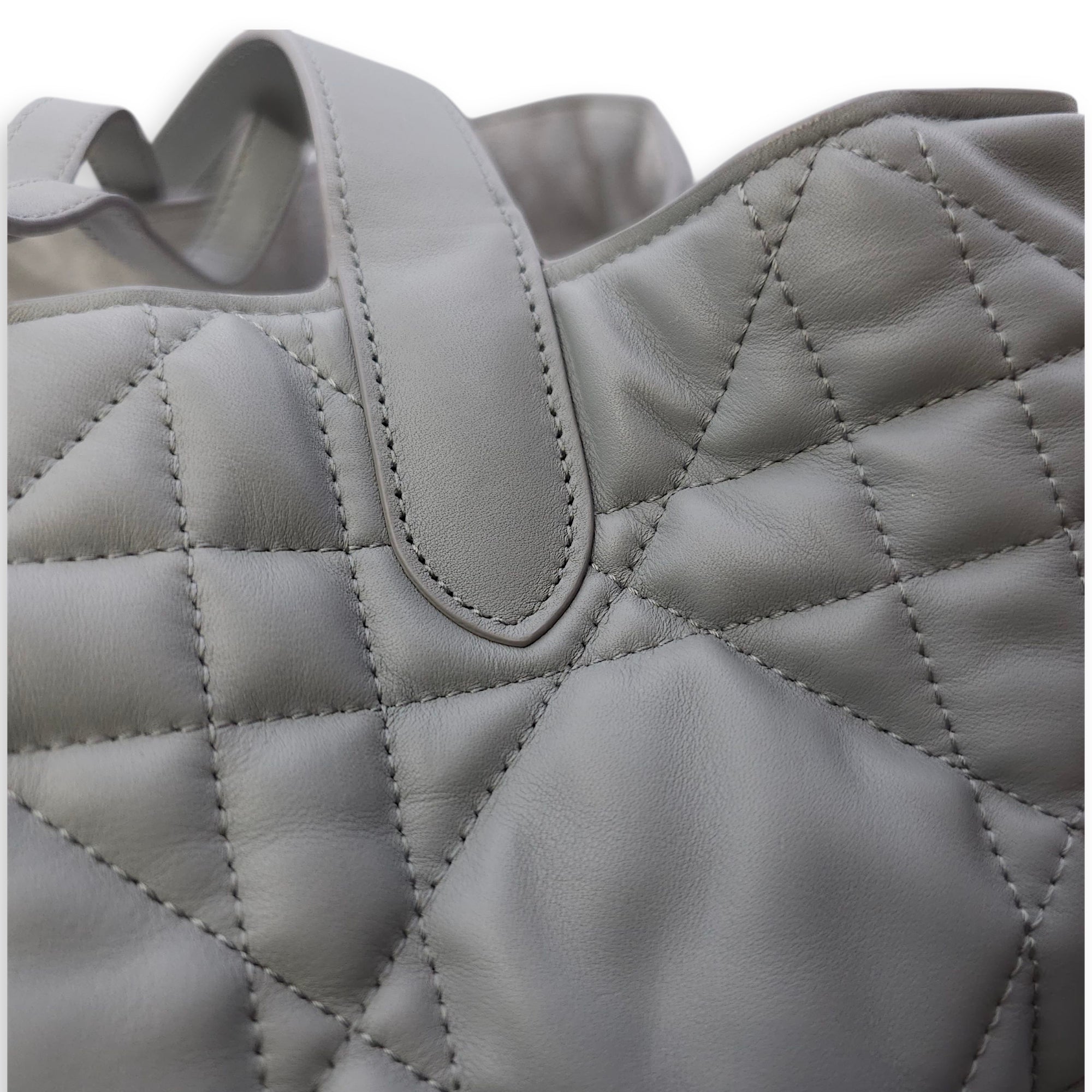 Toujours Large Baby Grey Tote Bag in Calfskin, Gold hardware