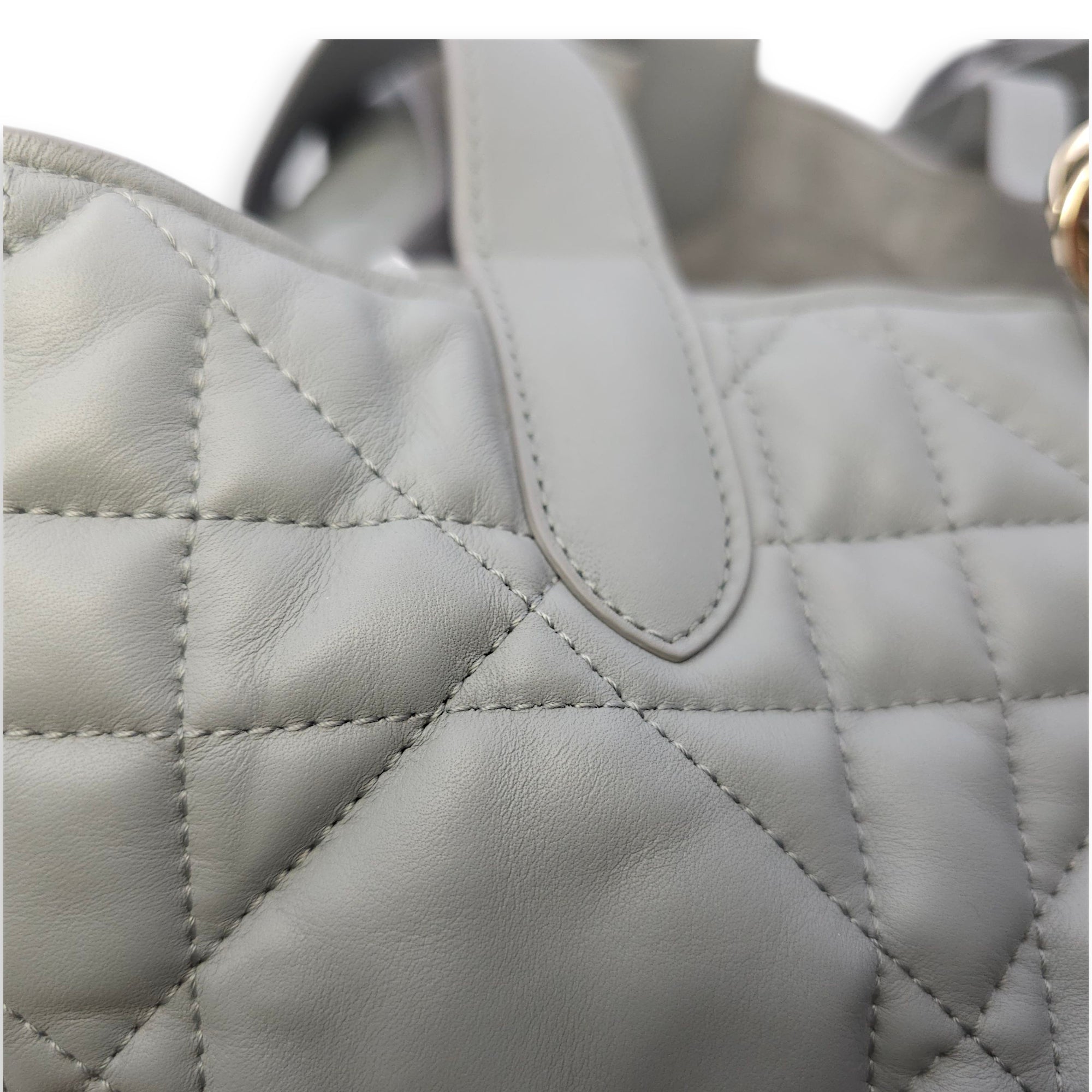 Toujours Large Baby Grey Tote Bag in Calfskin, Gold hardware