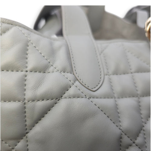 Toujours Large Baby Grey Tote Bag in Calfskin, Gold hardware