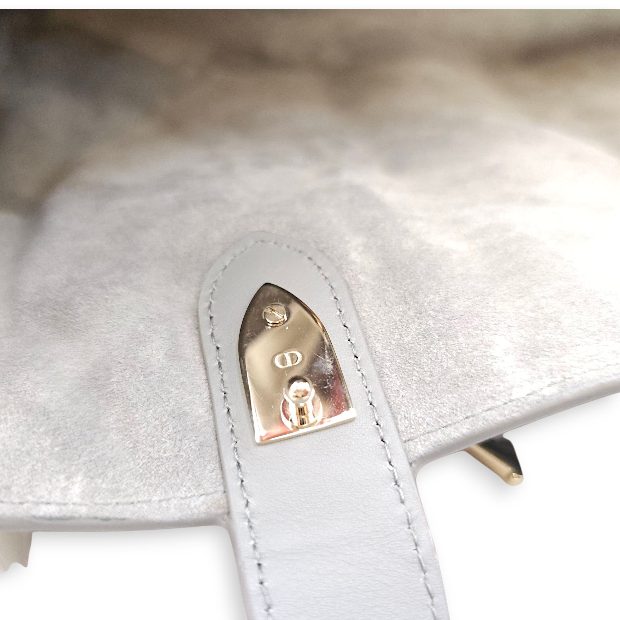 Toujours Large Baby Grey Tote Bag in Calfskin, Gold hardware