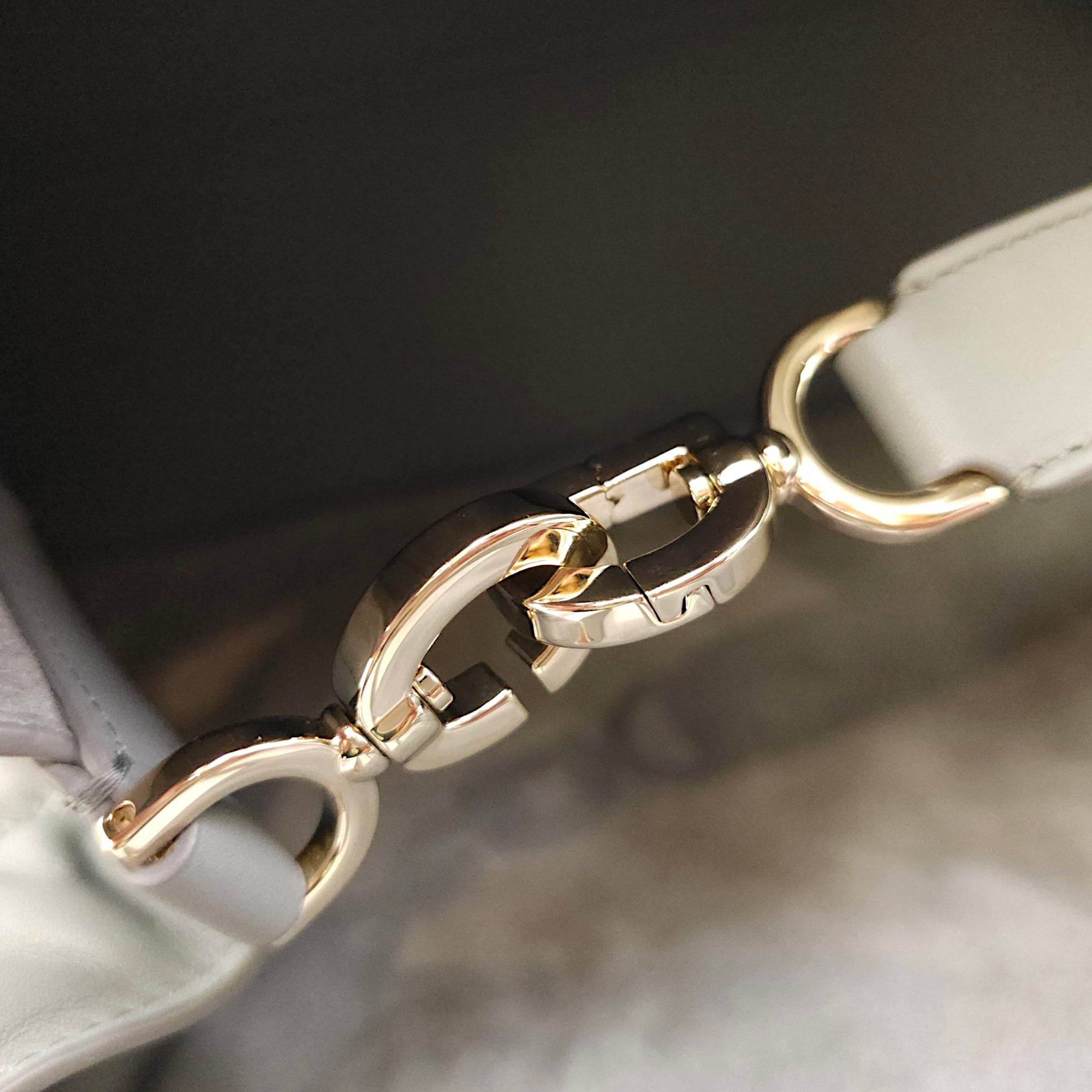 Toujours Large Baby Grey Tote Bag in Calfskin, Gold hardware