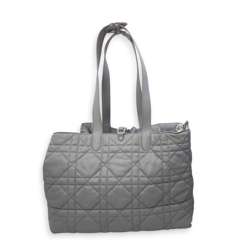 Toujours Large Baby Grey Tote Bag in Calfskin, Gold hardware
