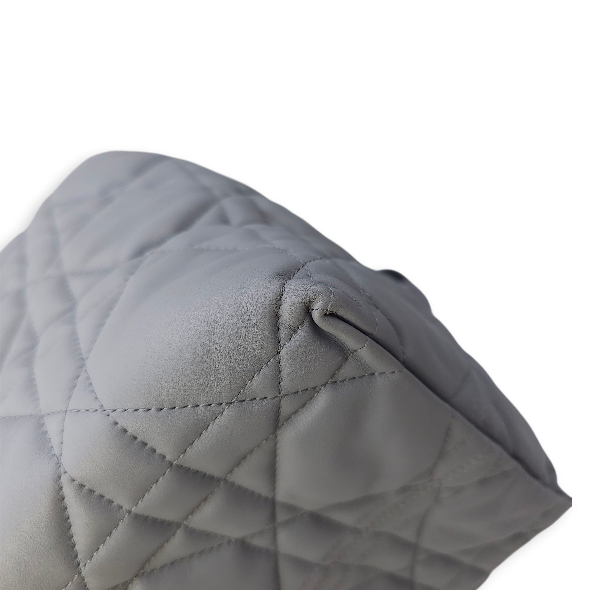 Toujours Large Baby Grey Tote Bag in Calfskin, Gold hardware