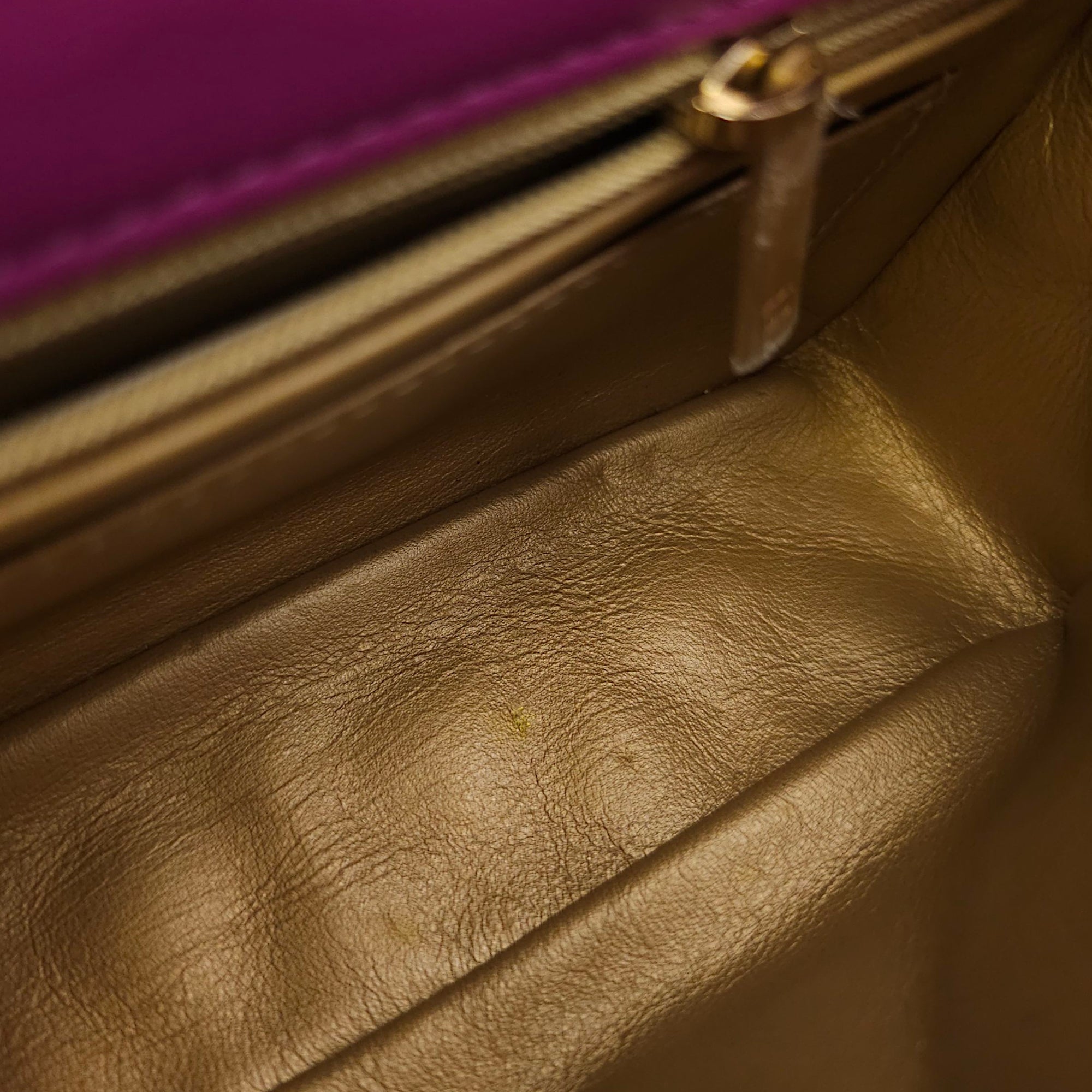 Rectangular Mini Pink Flap Bag with Adjustable Pearl Crush in Lambskin, Gold hardware