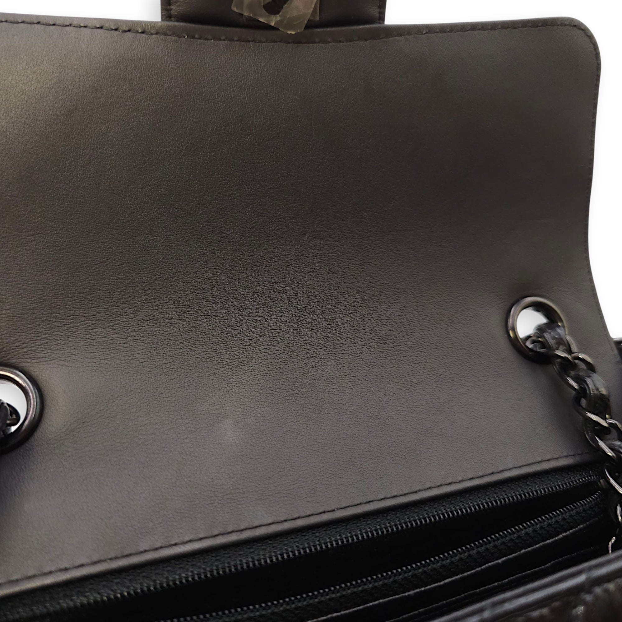 Chevron Rectangular Classic Mini Black Flap Bag in Patent Leather, So Black hardware