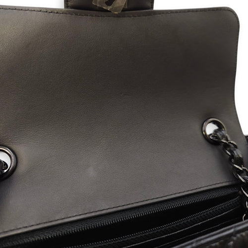 Chevron Rectangular Classic Mini Black Flap Bag in Patent Leather, So Black hardware