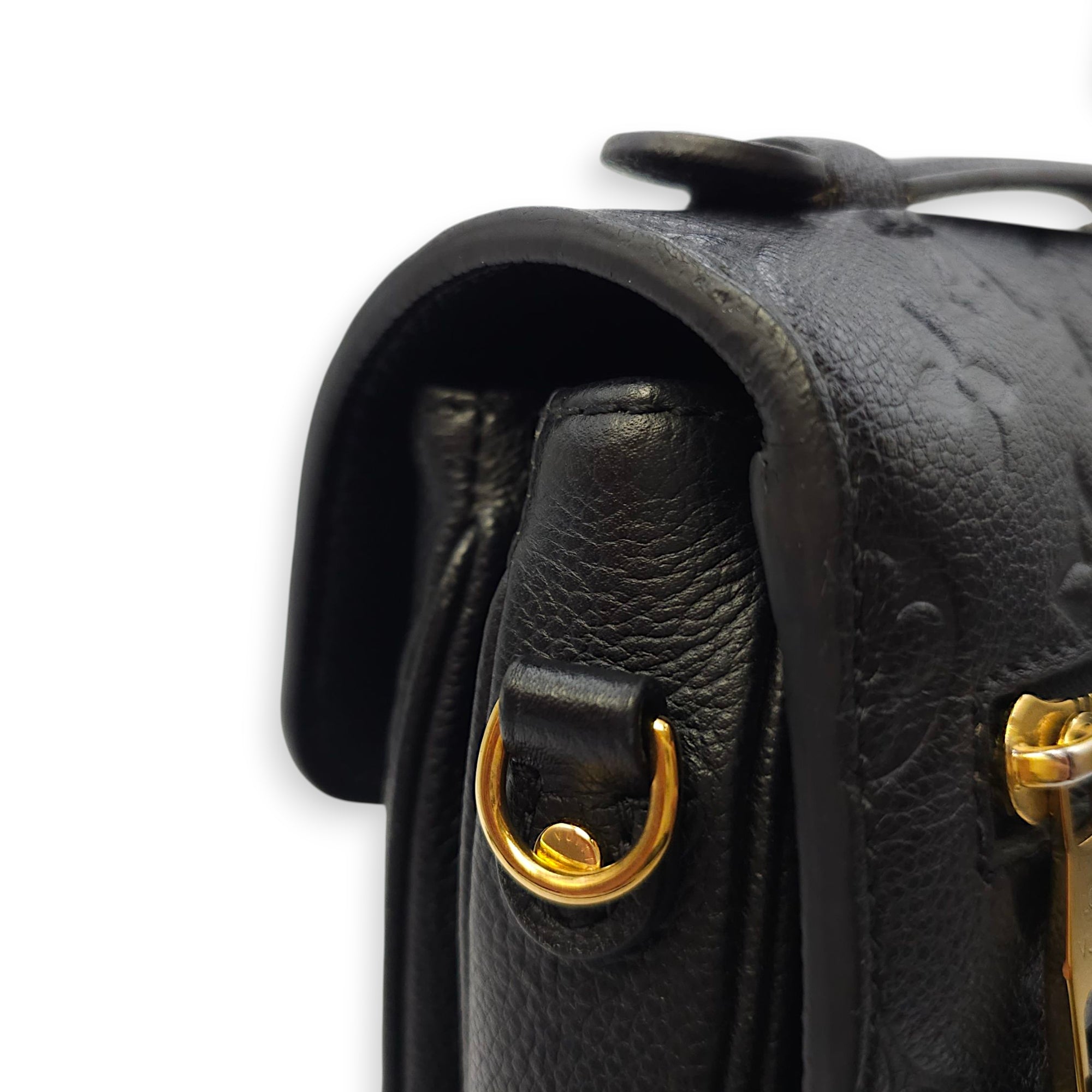 Pochette Metis MM Black Crossbody Bag in Empriente Leather, Gold hardware