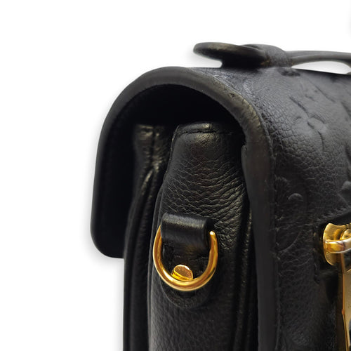 Pochette Metis MM Black Crossbody Bag in Empriente Leather, Gold hardware