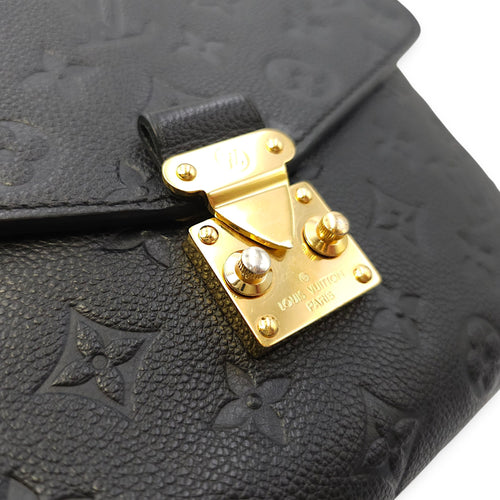 Pochette Metis MM Black Crossbody Bag in Empriente Leather, Gold hardware
