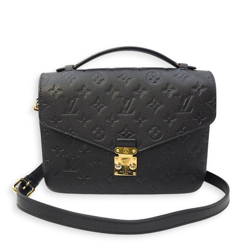 Pochette Metis MM Black Crossbody Bag in Empriente Leather, Gold hardware