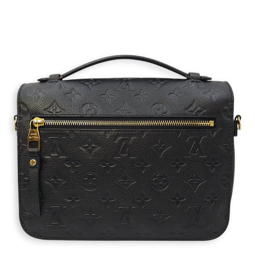 Pochette Metis MM Black Crossbody Bag in Empriente Leather, Gold hardware
