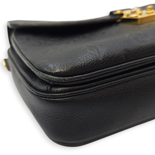 Pochette Metis MM Black Crossbody Bag in Empriente Leather, Gold hardware