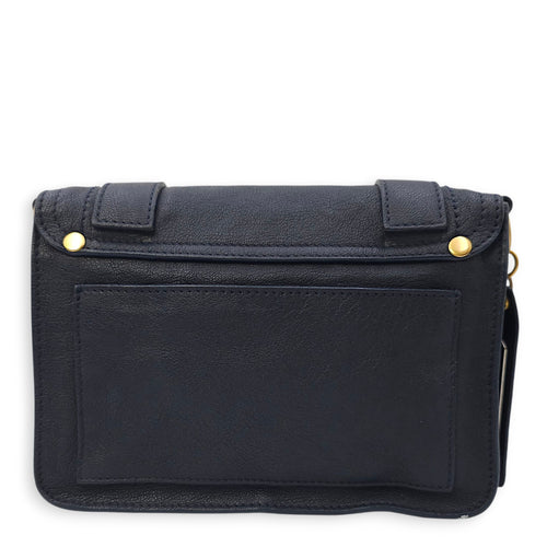 Schouler Mini Navy Blue Shoulder Bag in Calfskin, Gold hardware