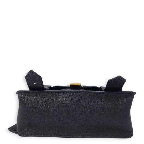 Schouler Mini Navy Blue Shoulder Bag in Calfskin, Gold hardware