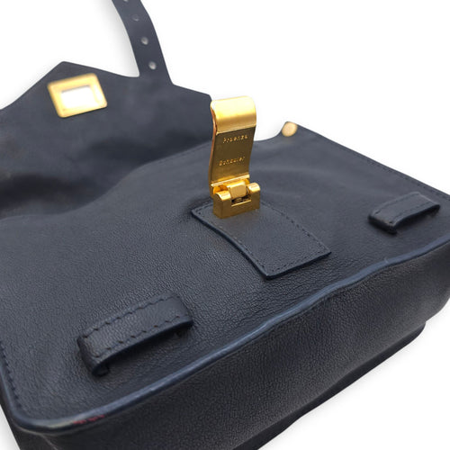 Schouler Mini Navy Blue Shoulder Bag in Calfskin, Gold hardware