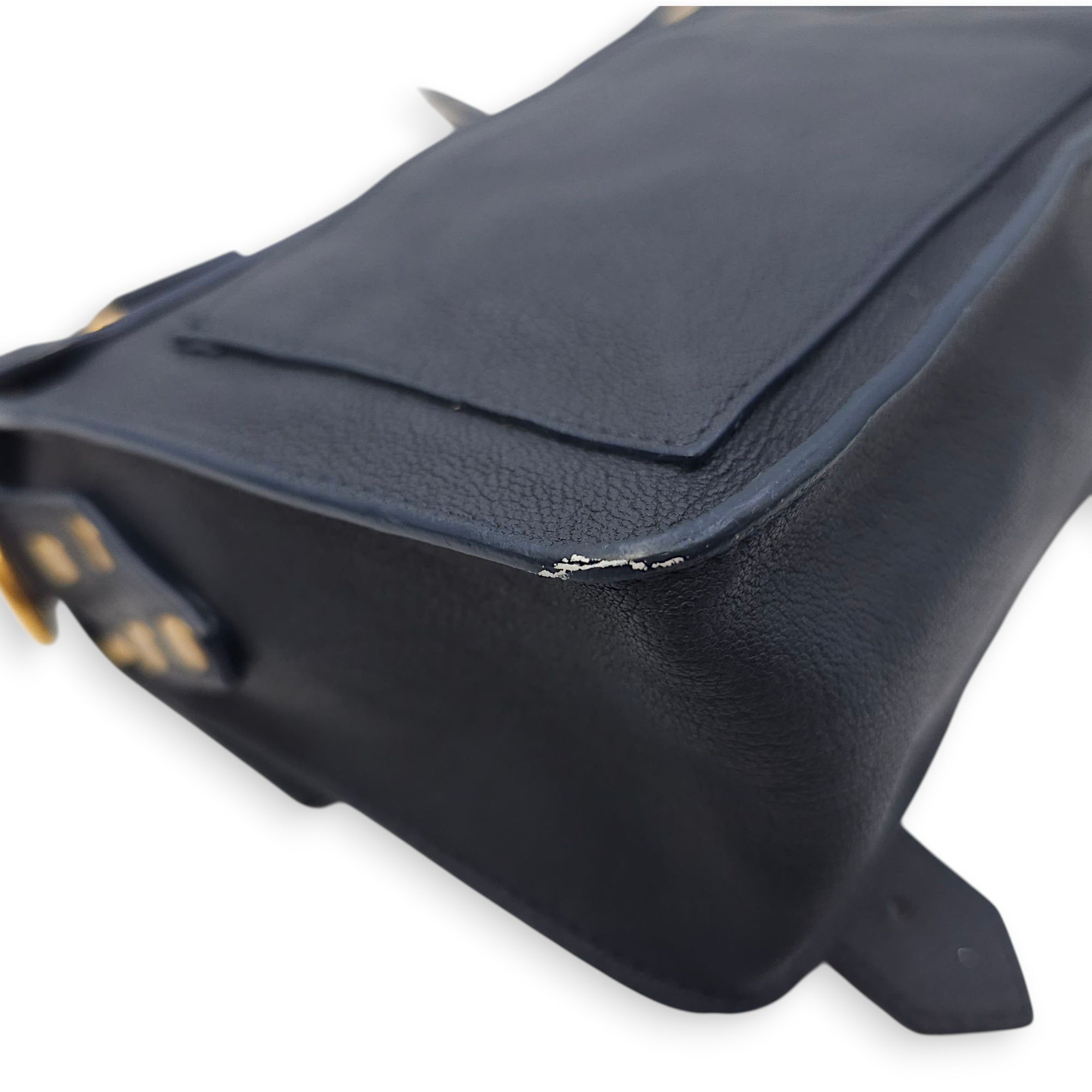 Schouler Mini Navy Blue Shoulder Bag in Calfskin, Gold hardware