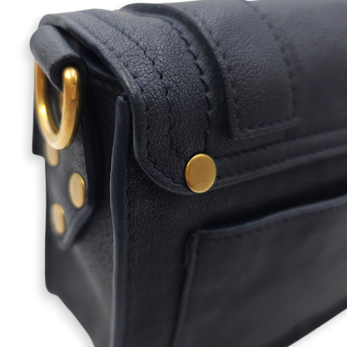Schouler Mini Navy Blue Shoulder Bag in Calfskin, Gold hardware