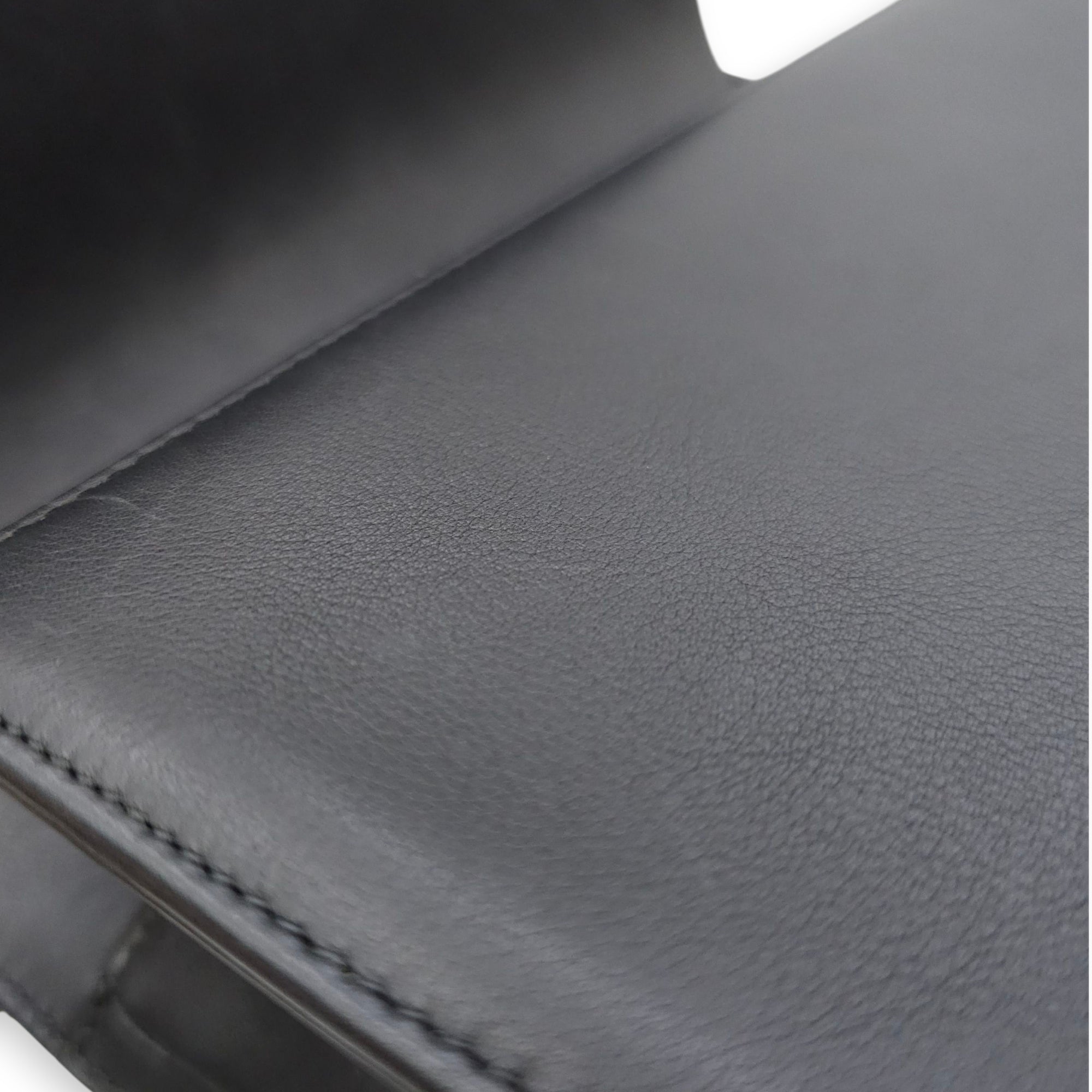 Le Boy Chevron Medium Black Flap Bag in Calfskin, Ruthenium hardware