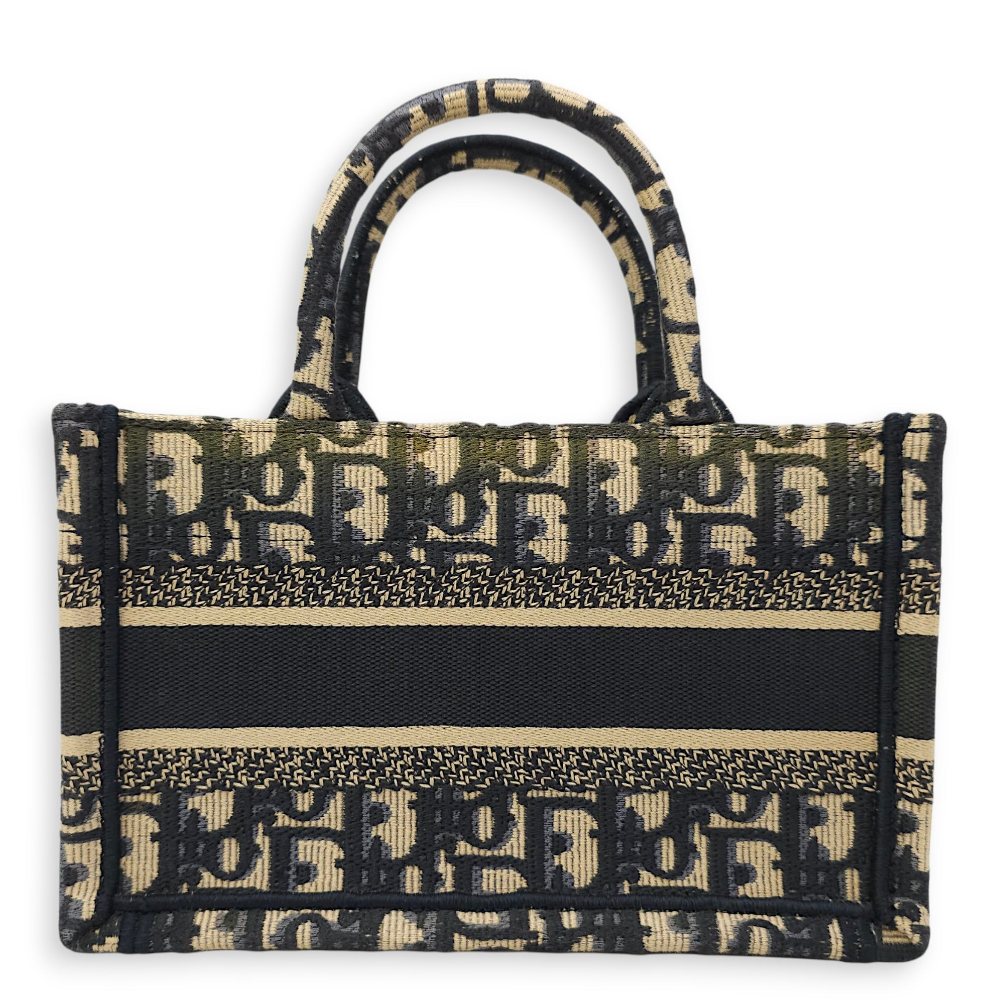 Book Tote Mini Blue Oblique Crossbody Bag in Canvas, Gold hardware