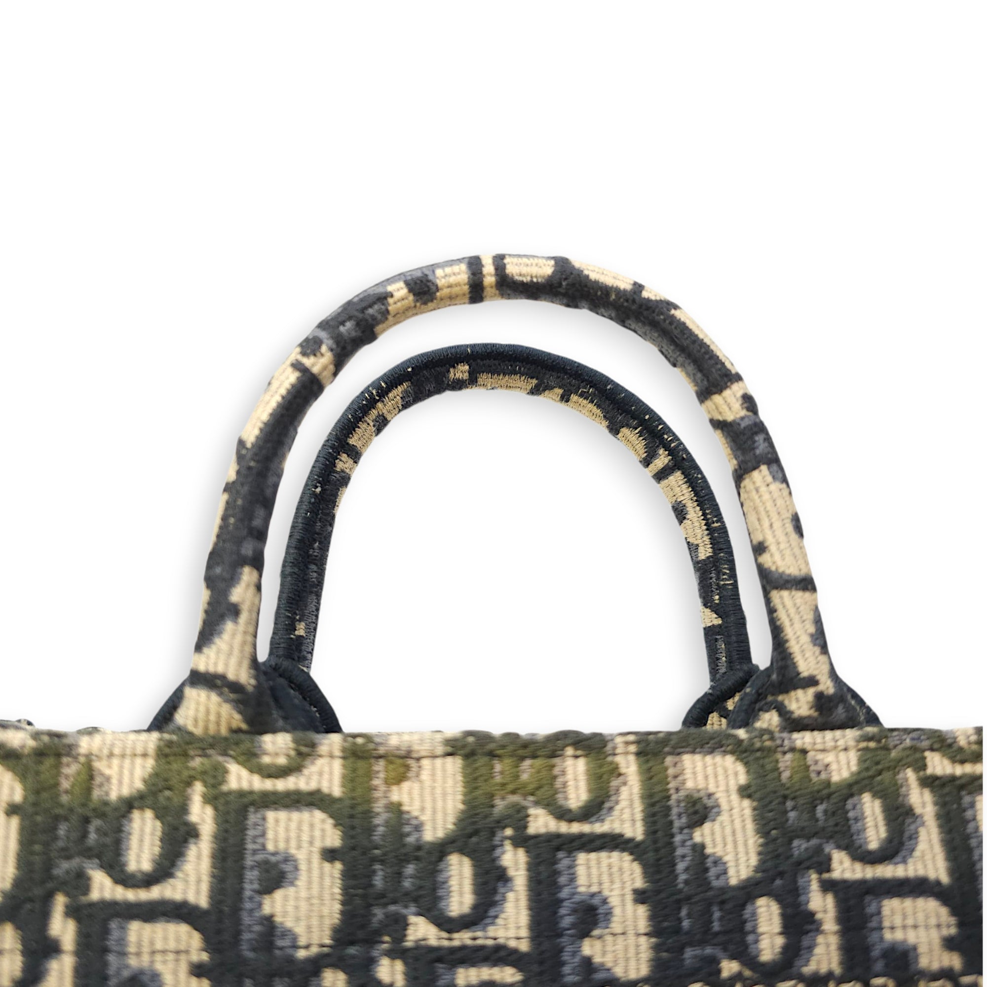 Book Tote Mini Blue Oblique Crossbody Bag in Canvas, Gold hardware