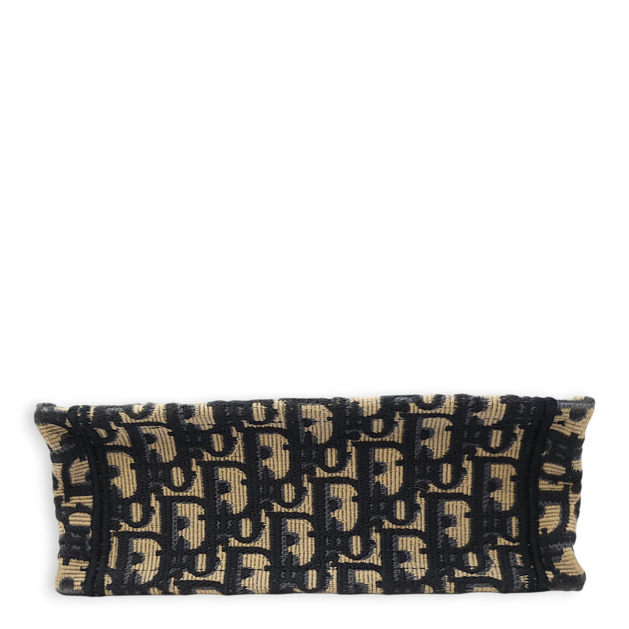 Book Tote Mini Blue Oblique Crossbody Bag in Canvas, Gold hardware