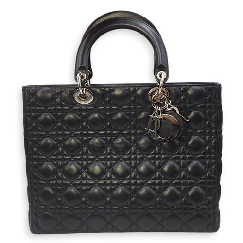 Lady Dior  Large Black Shoulder Bag in Lambskin Silver hardware CL2511-16657 1