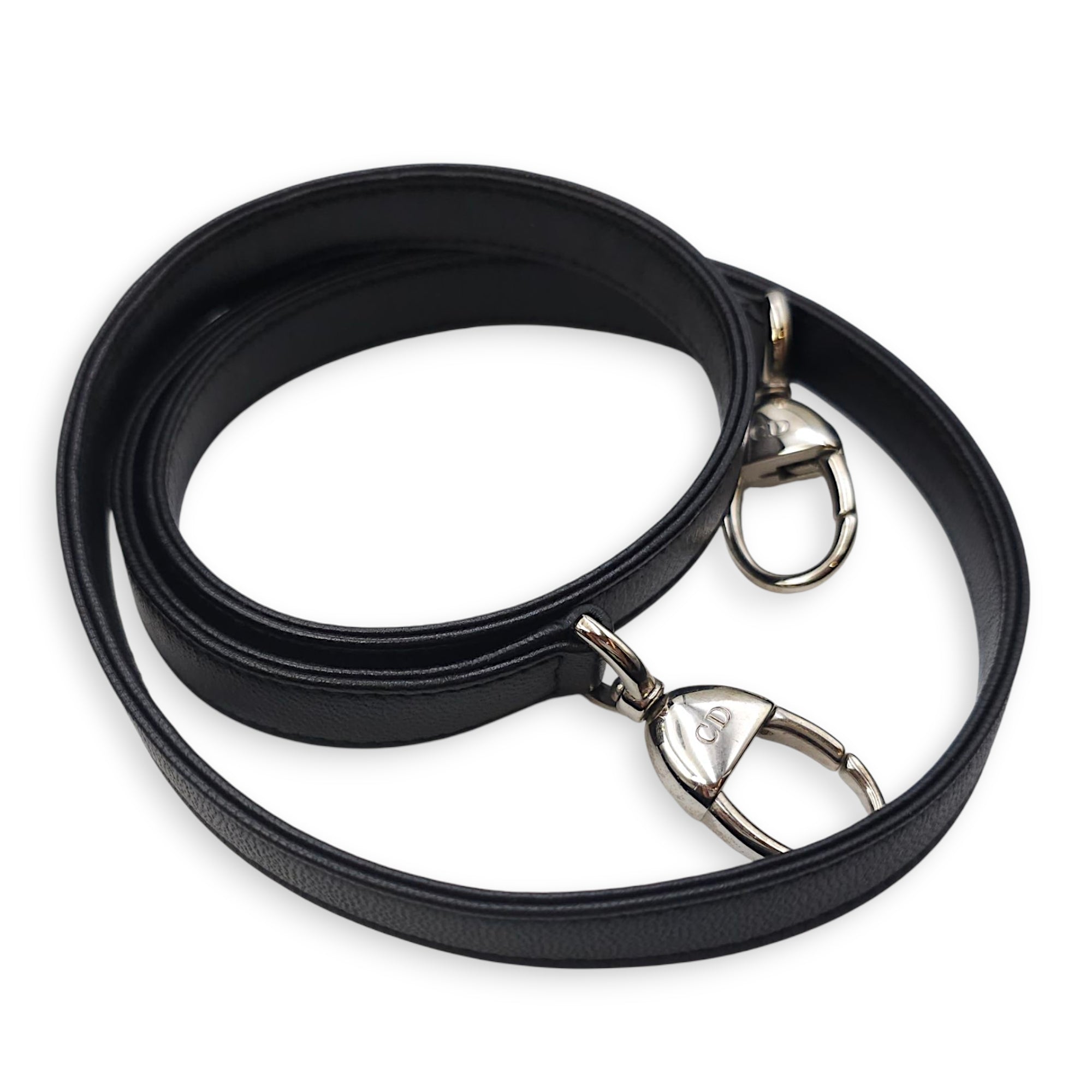 Lady Dior Large Black Shoulder Bag in Lambskin, Silver hardware