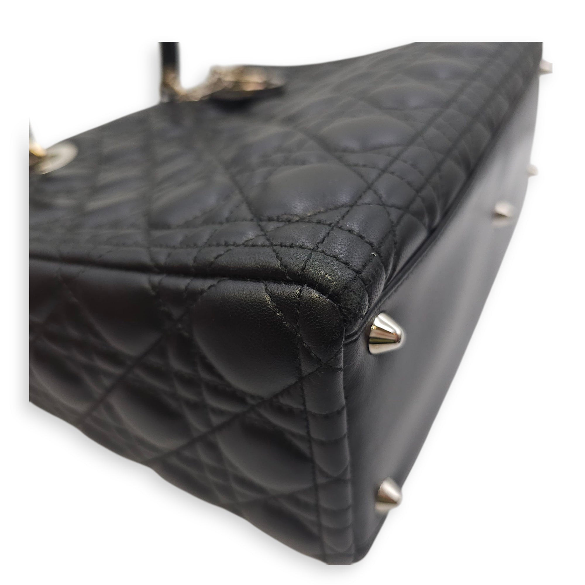 Lady Dior  Large Black Shoulder Bag in Lambskin Silver hardware CL2511-16657 7