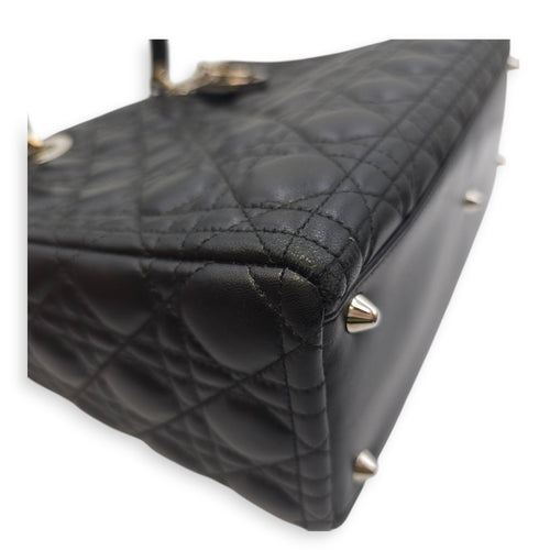 Lady Dior  Large Black Shoulder Bag in Lambskin Silver hardware CL2511-16657 7