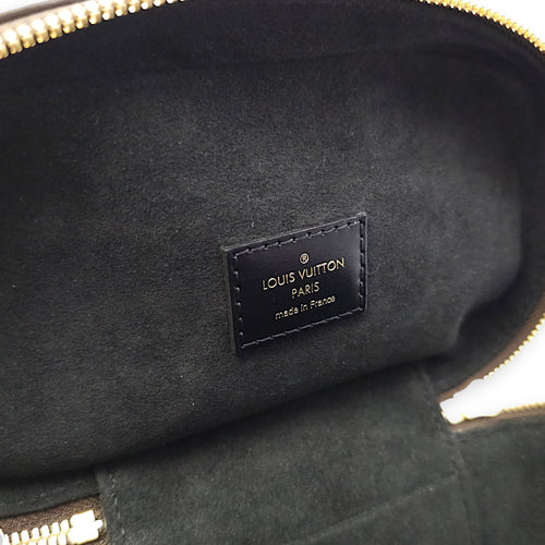 Vanity Case PM Brown Crossbody Bag in Canvas, Gold hardware