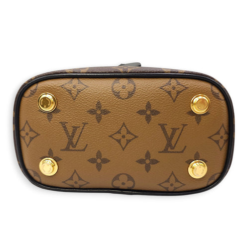 Vanity Case PM Brown Crossbody Bag in Canvas, Gold hardware