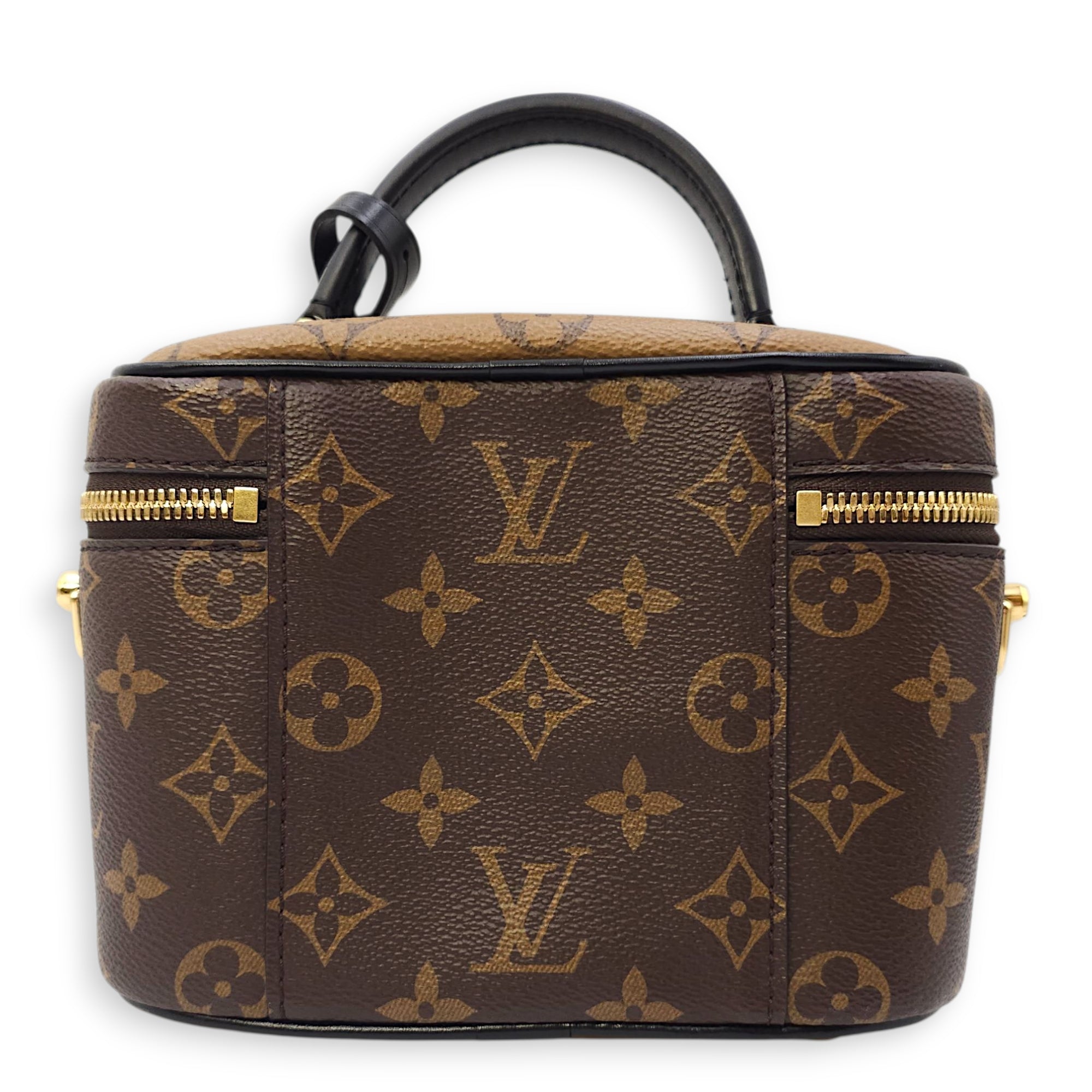 Vanity Case PM Brown Crossbody Bag in Canvas, Gold hardware