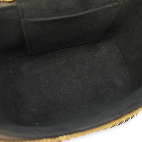 Vanity Case PM Brown Crossbody Bag in Canvas, Gold hardware