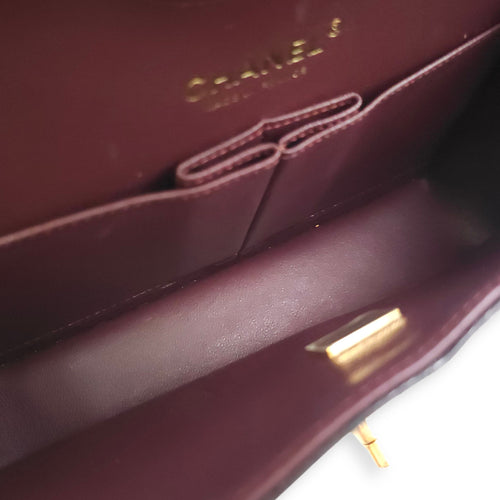 Quilted CC Classic Small Black Double Flap Bag in Caviar Leather, Gold hardware