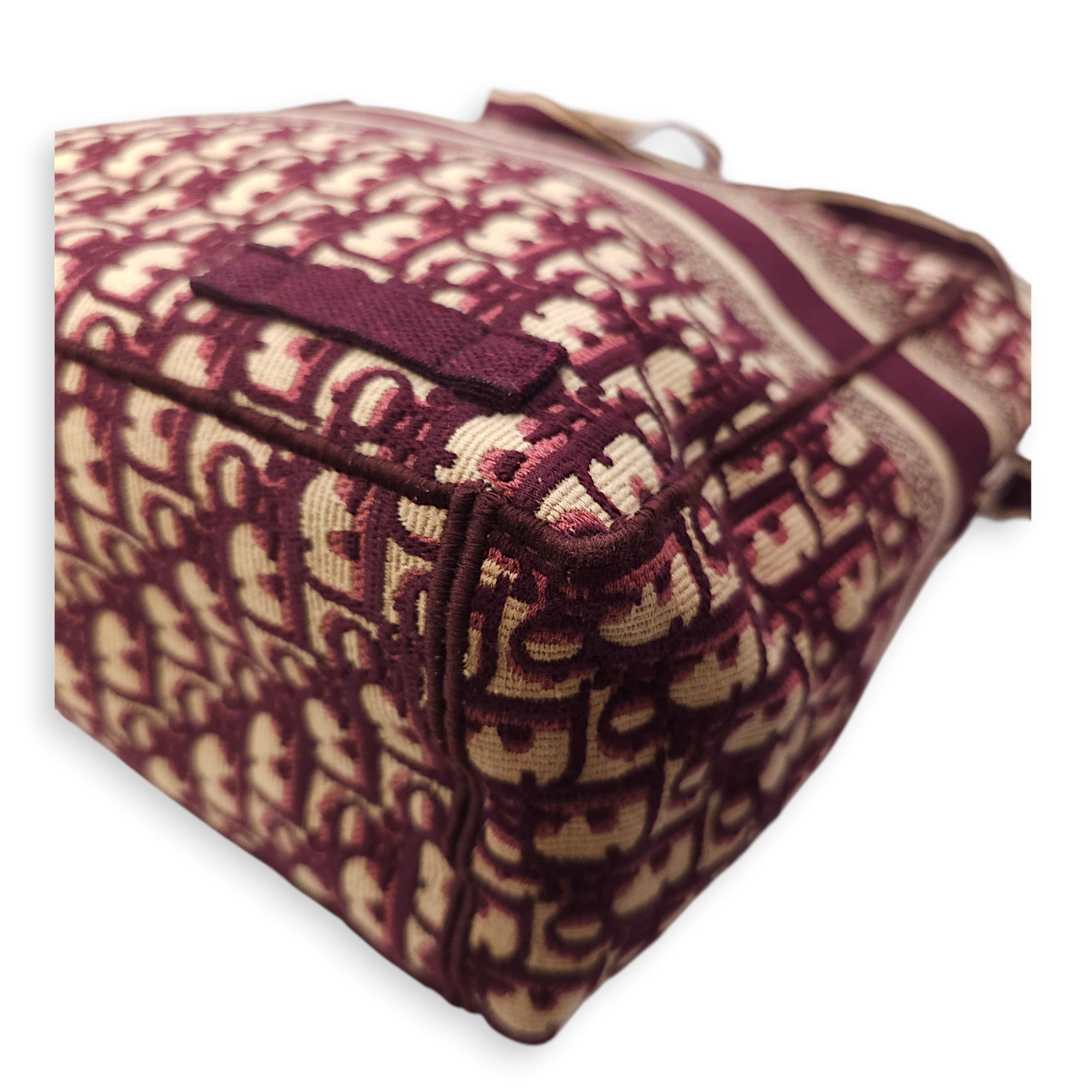 Messenger Red Oblique Crossbody Bag in Canvas, Silver hardware