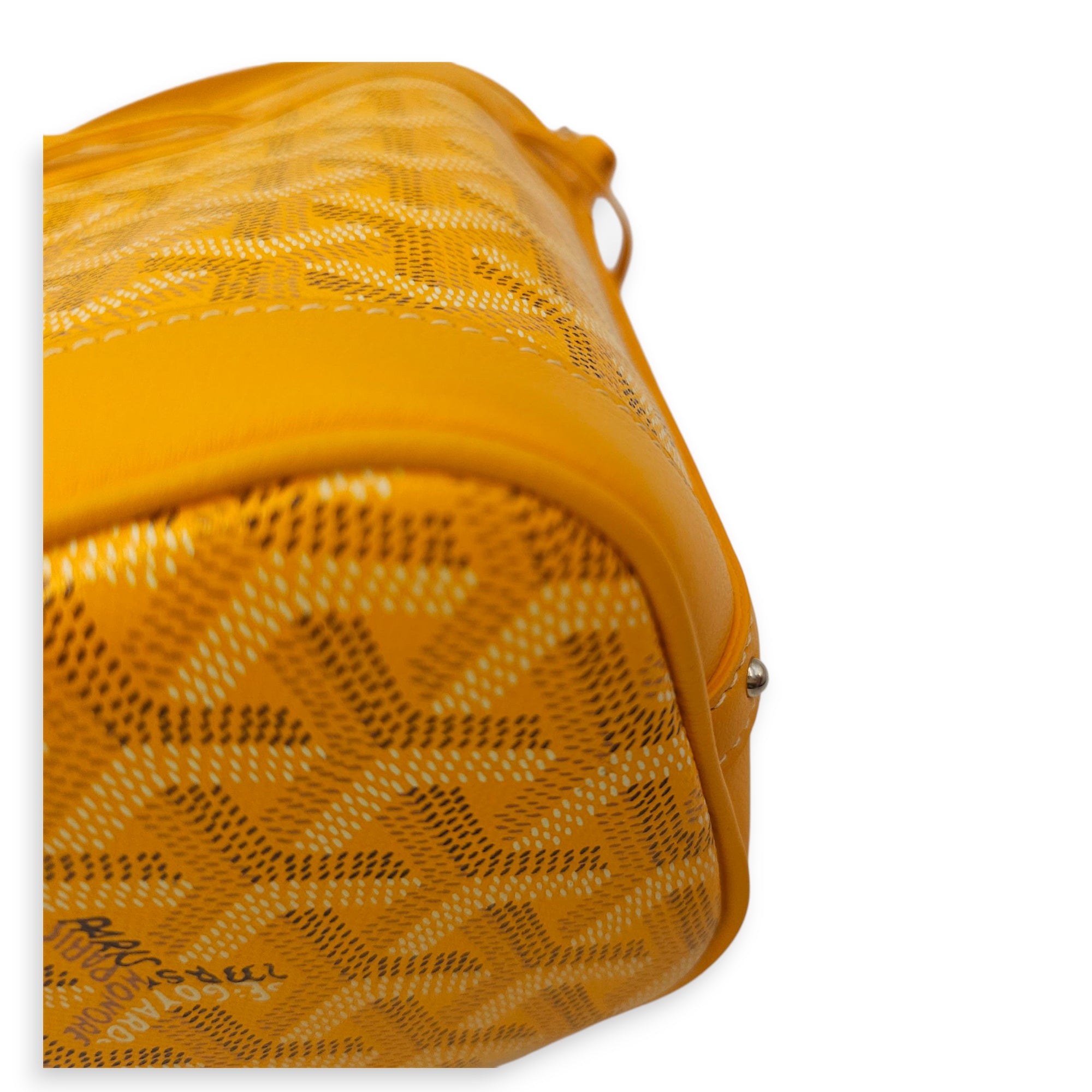 Petit Flot Mini Yellow Bucket Bag in Canvas, Silver hardware