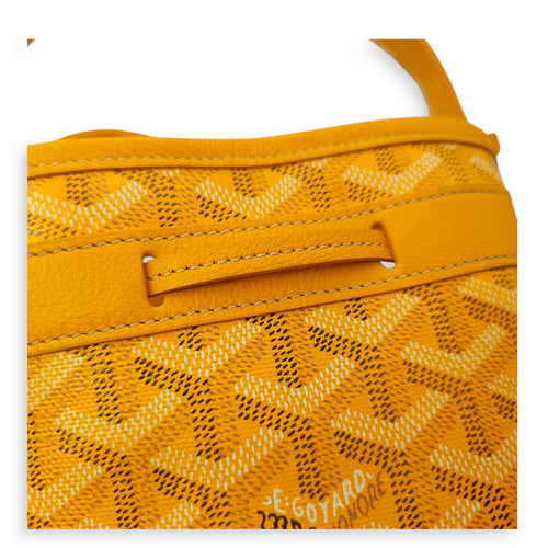 Petit Flot Mini Yellow Bucket Bag in Canvas, Silver hardware