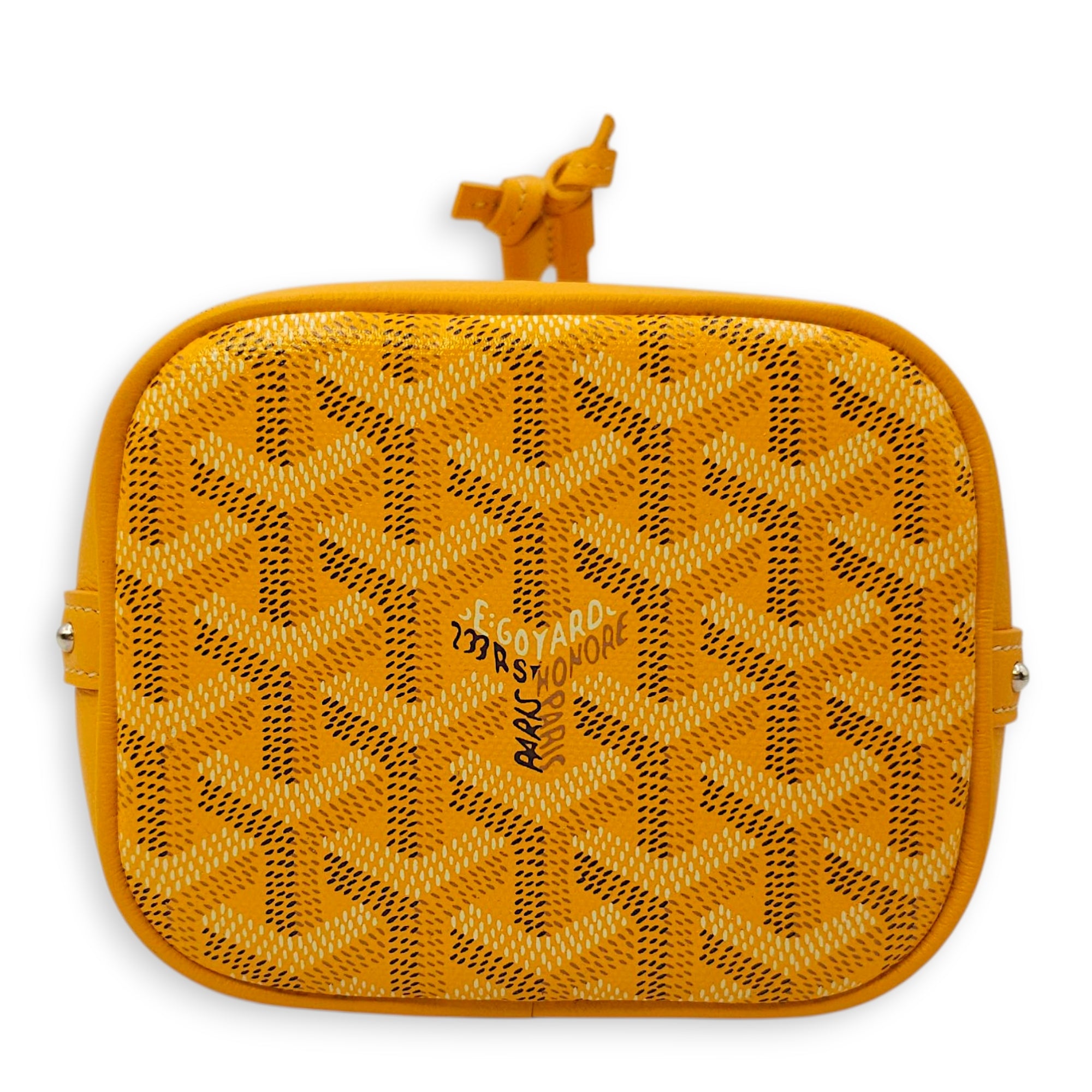 Petit Flot Mini Yellow Bucket Bag in Canvas, Silver hardware