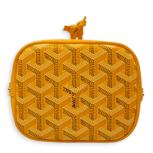 Petit Flot Mini Yellow Bucket Bag in Canvas, Silver hardware