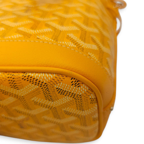 Petit Flot Mini Yellow Bucket Bag in Canvas, Silver hardware