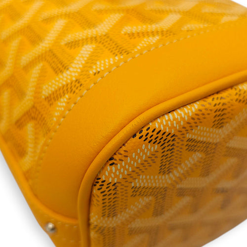 Petit Flot Mini Yellow Bucket Bag in Canvas, Silver hardware