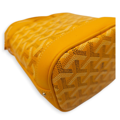 Petit Flot Mini Yellow Bucket Bag in Canvas, Silver hardware