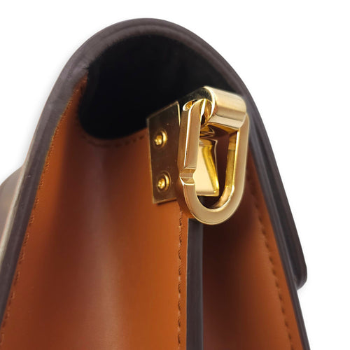 Reverse Monogram Dauphine Mini Brown Shoulder Bag in Canvas, Gold hardware